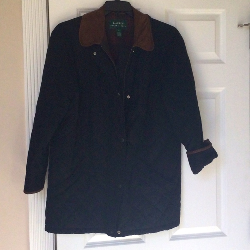 Ralph Lauren quilted black jacket/coat. Size 10